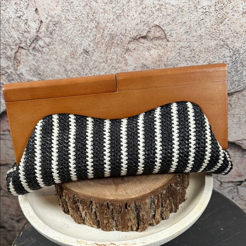 Urban Expressions Black Clutch with Silver Accents. B15